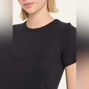 A.L.C. Black Fitted Crew Neck T-Shirt